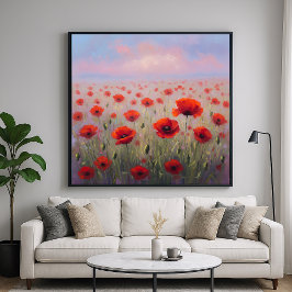 Red Poppies - Painterly Stil Blommigt Art Poster