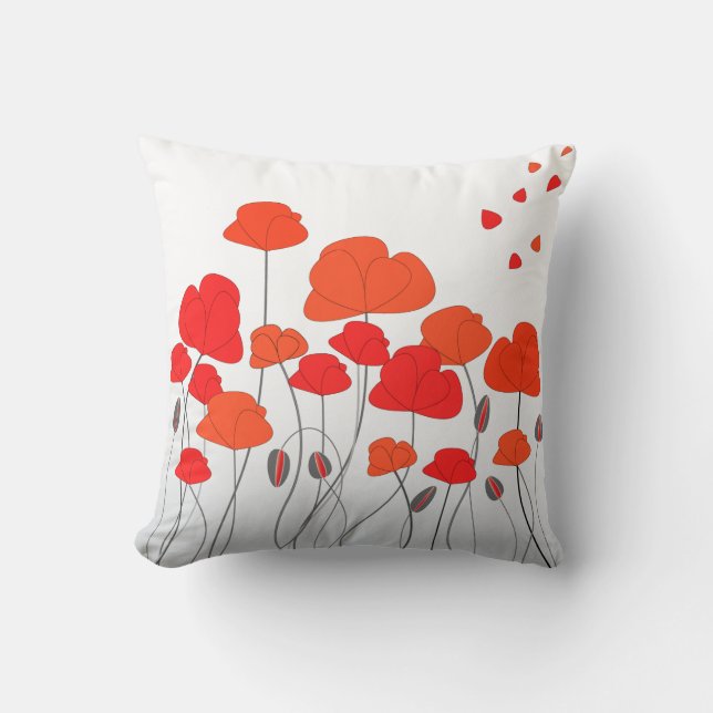 Red Poppies Pillow Kudde (Framsida)
