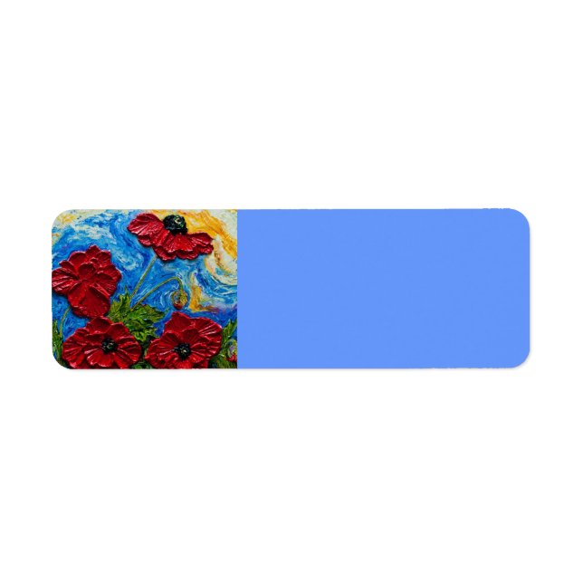 Red Poppies Return-adressetikett Returadress Etikett (Framsidan)