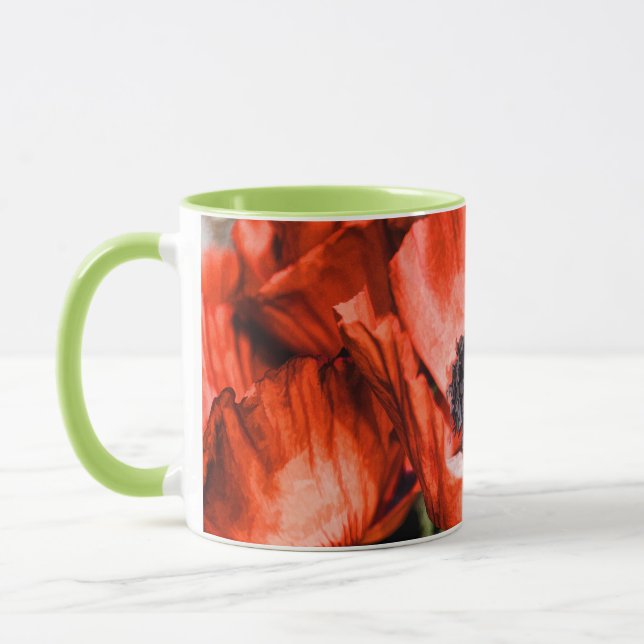 Red Poppies & Stamen Flowers Flora Art Gifts Mugg (Vänster)
