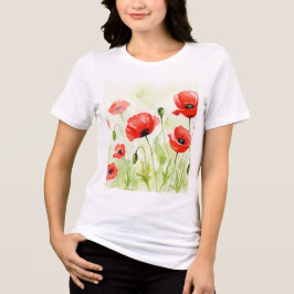 Red poppies t shirt