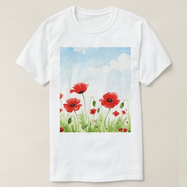 Red poppies t shirt (Design framsida)