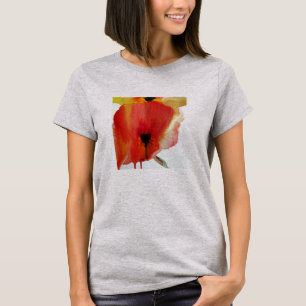 Red Poppies vattenfärgsmodern blommigt art Tee Shirt