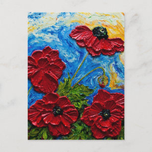 Red Poppies Vykort