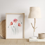 Red Poppies Watercolor Poster<br><div class="desc">Vattenfärgspumpor och Vilder Poster</div>