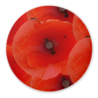 Red Poppoes Design Ceramic Pull Handles Knopp