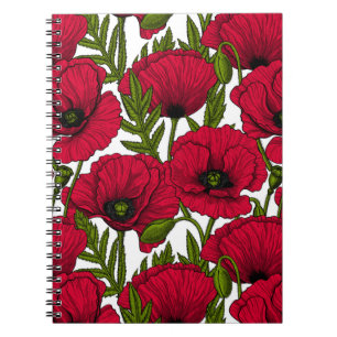 Red Poppy 2 Anteckningsbok