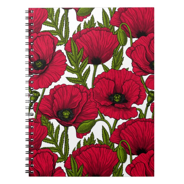 Red Poppy 2 Anteckningsbok (Framsidan)
