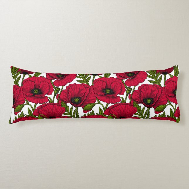 Red Poppy 2 Kroppskudde (Framsidan)