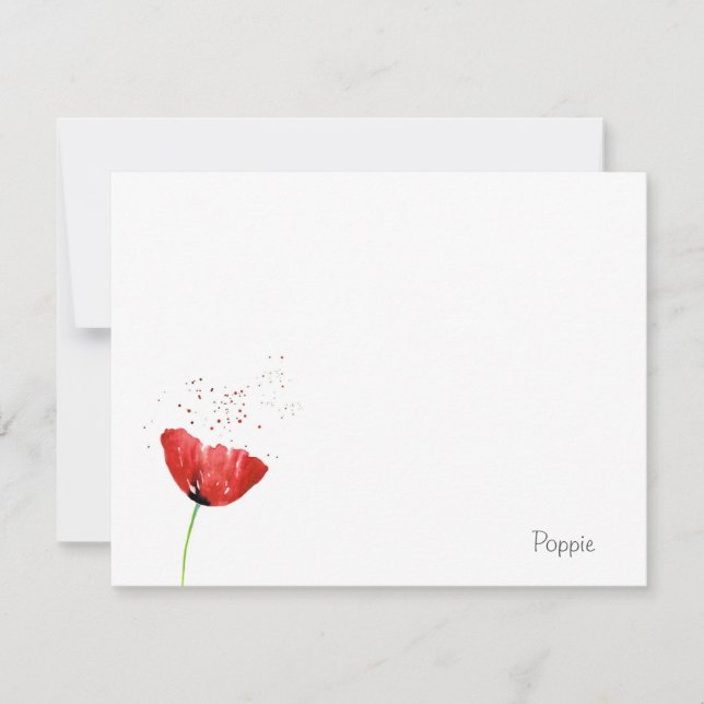 Red Poppy Anteckningskort (Framsida)