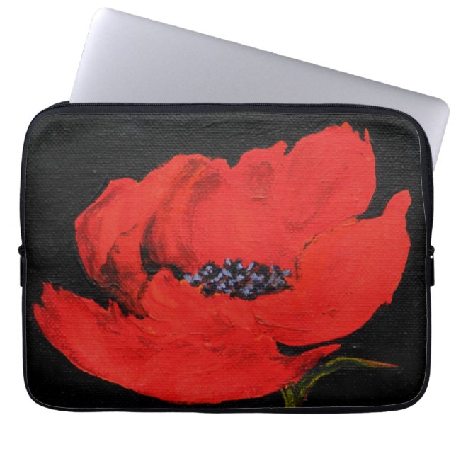 Red Poppy Art Laptop Fodral (Framsidan)