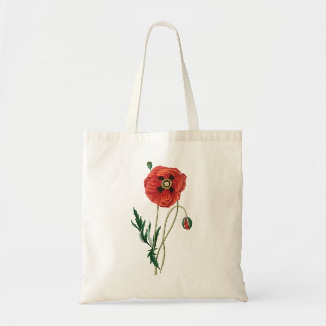 Red Poppy August Birth Flower Tygkasse (Framsidan)