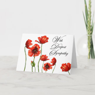 Red Poppy Bereavement (med djup sympati) Kort