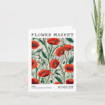 Red Poppy Bird Flower Market August Birthday
