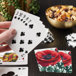 Red Poppy Blommigt Casinokort