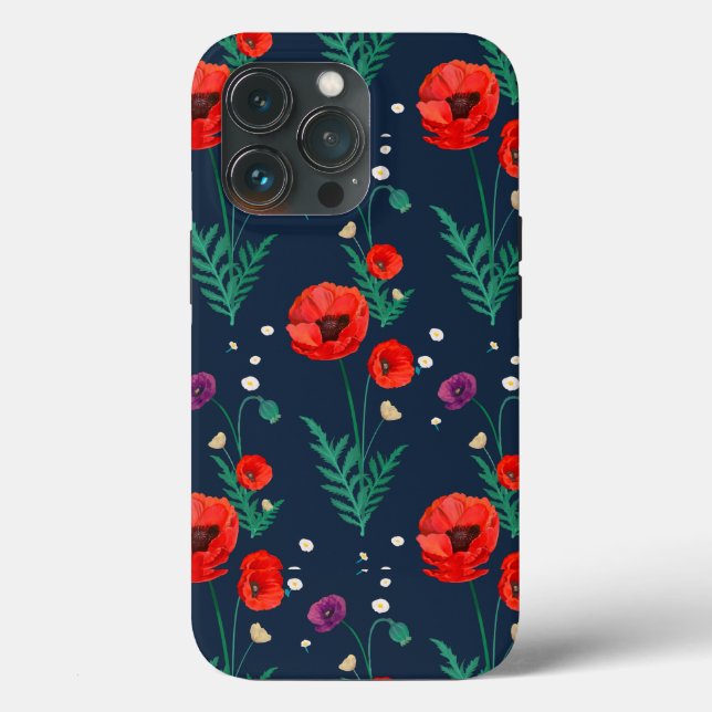 Red Poppy Blommigt Design Fodral-Mate iphone case (Baksida )