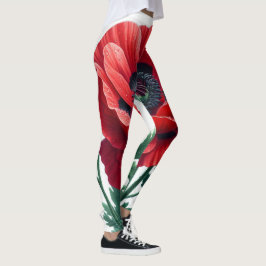 Red Poppy Blommigt Leggings