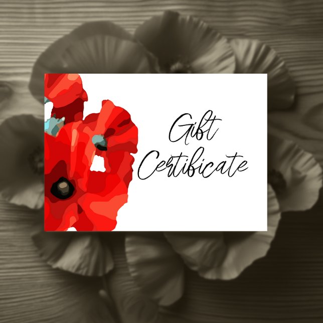 Red Poppy Business Certificate-kort Inbjudningar (Skapare uppladdad)