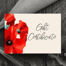 Red Poppy Business Certificate-kort