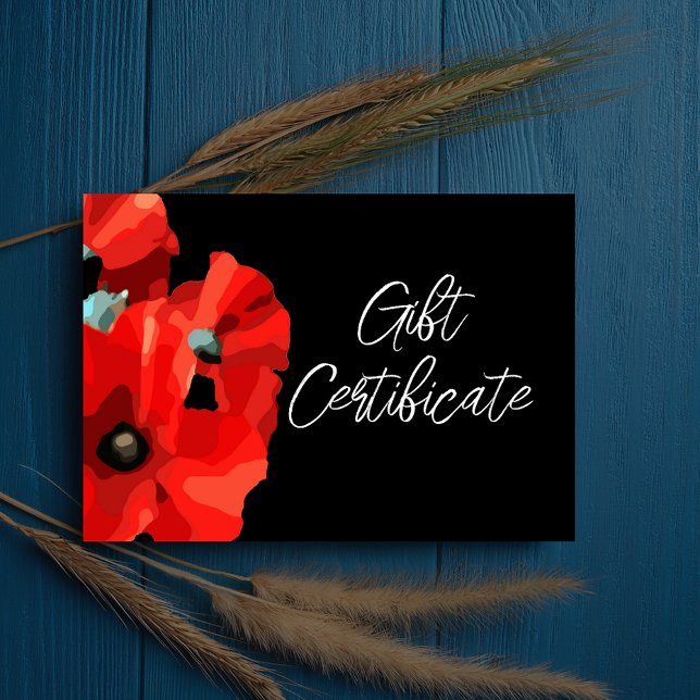 Red Poppy Business Certificate-kort Inbjudningar (Skapare uppladdad)