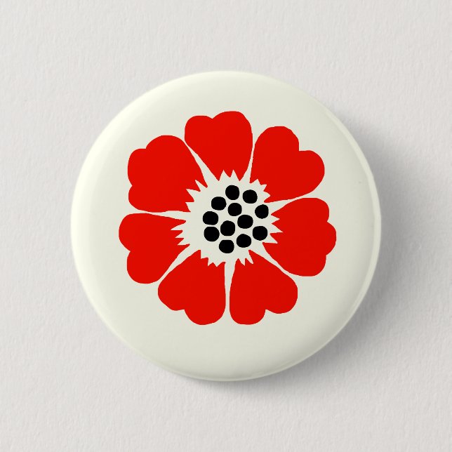 Red Poppy Button Knapp (Framsida)