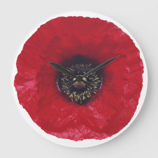 Red Poppy Clock Stor Klocka
