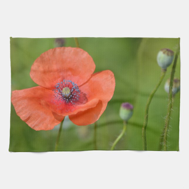 Red Poppy Dish Towel Kökshandduk (Horisontell)