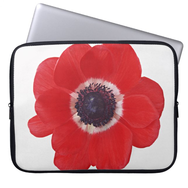 Red Poppy Electronics Bag Laptop Fodral (Framsidan)