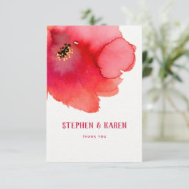 Red Poppy Elegant bröllop tackeskort Tack Kort