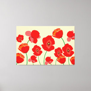 Red Poppy Fält Canvastryck