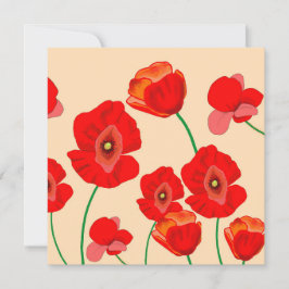 Red Poppy Fält Kort