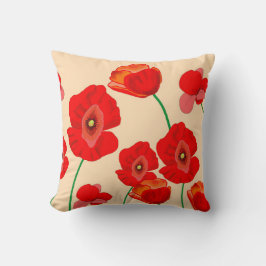 Red Poppy Fält Kudde