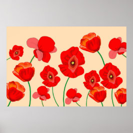 Red Poppy Fält Poster