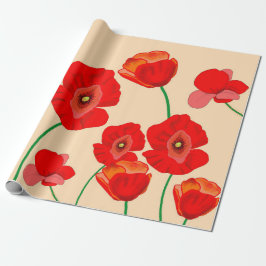 Red Poppy Fält Presentpapper