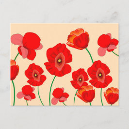 Red Poppy Fält Vykort