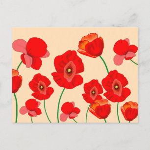 Red Poppy Fält Vykort