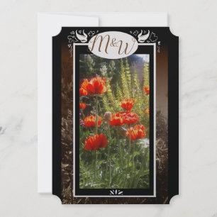 Red Poppy Feildes Flower Shower Inbjudan