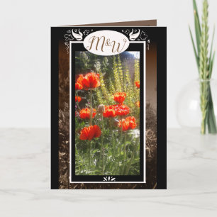 Red Poppy Feilds Monogram Flower Tack Kort