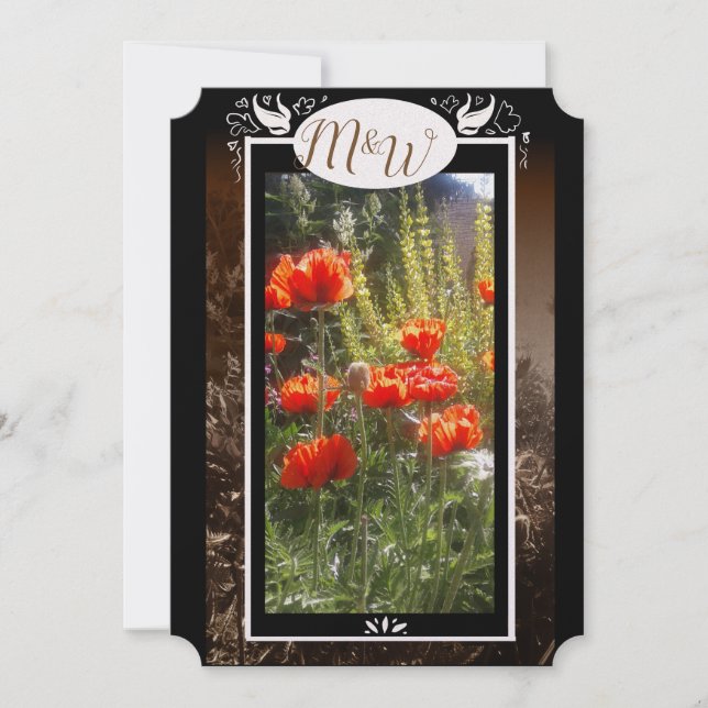 Red Poppy Feilds Monogram Spara Datumet (Framsida)