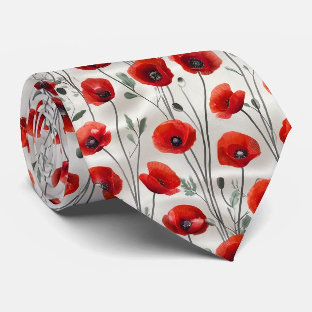 Red Poppy Floral Pattern Slips (Rullad)
