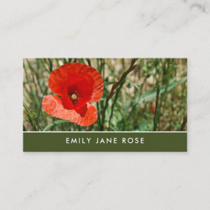 Red Poppy, Floristry Visitkort