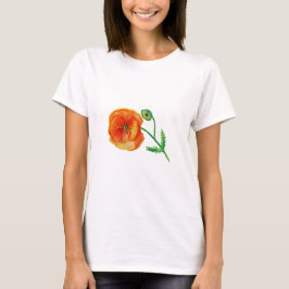 Red Poppy Flower Art Teckning Summer T-Shirt