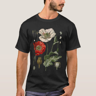 Red Poppy Flower Botanical Poppies Red Poppy T Shirt