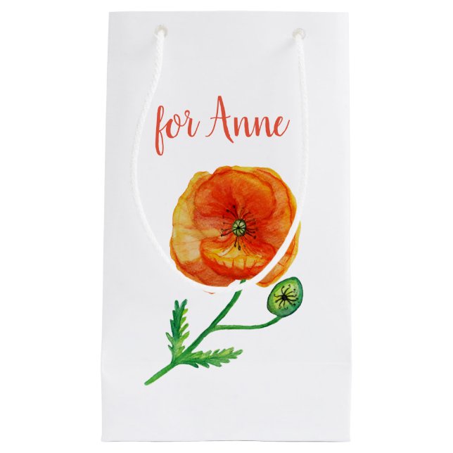 Red Poppy Flower, botaniskt gift Bag (Framsidan)