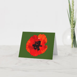 Red Poppy Flower Card Anteckningskort