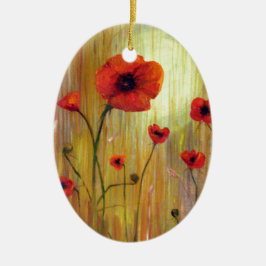 Red Poppy Flower Julgransprydnad Keramik