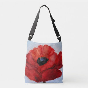 Red Poppy Flower Kor Body Bag Bag Axelväska