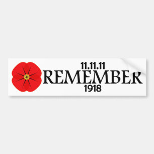 Red Poppy Flower minnesdesign Bildekal