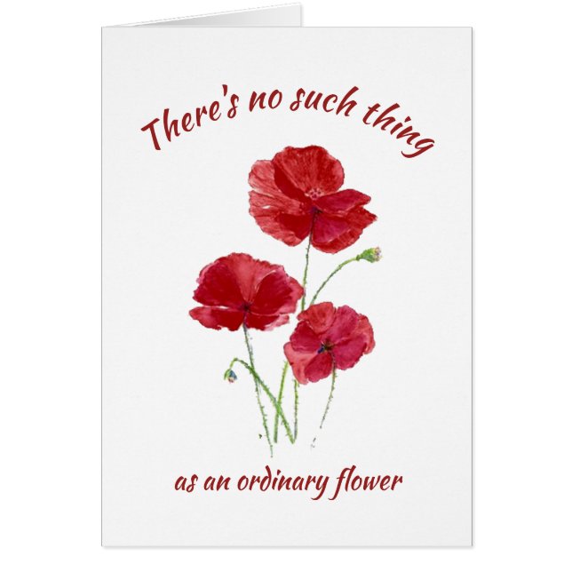 Red Poppy Flower No ordinary Friend Birthday Hälsningskort (Framsidan)