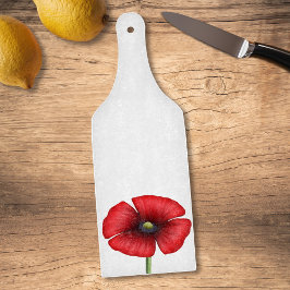 Red Poppy Flower Paddle Glass Caking Board